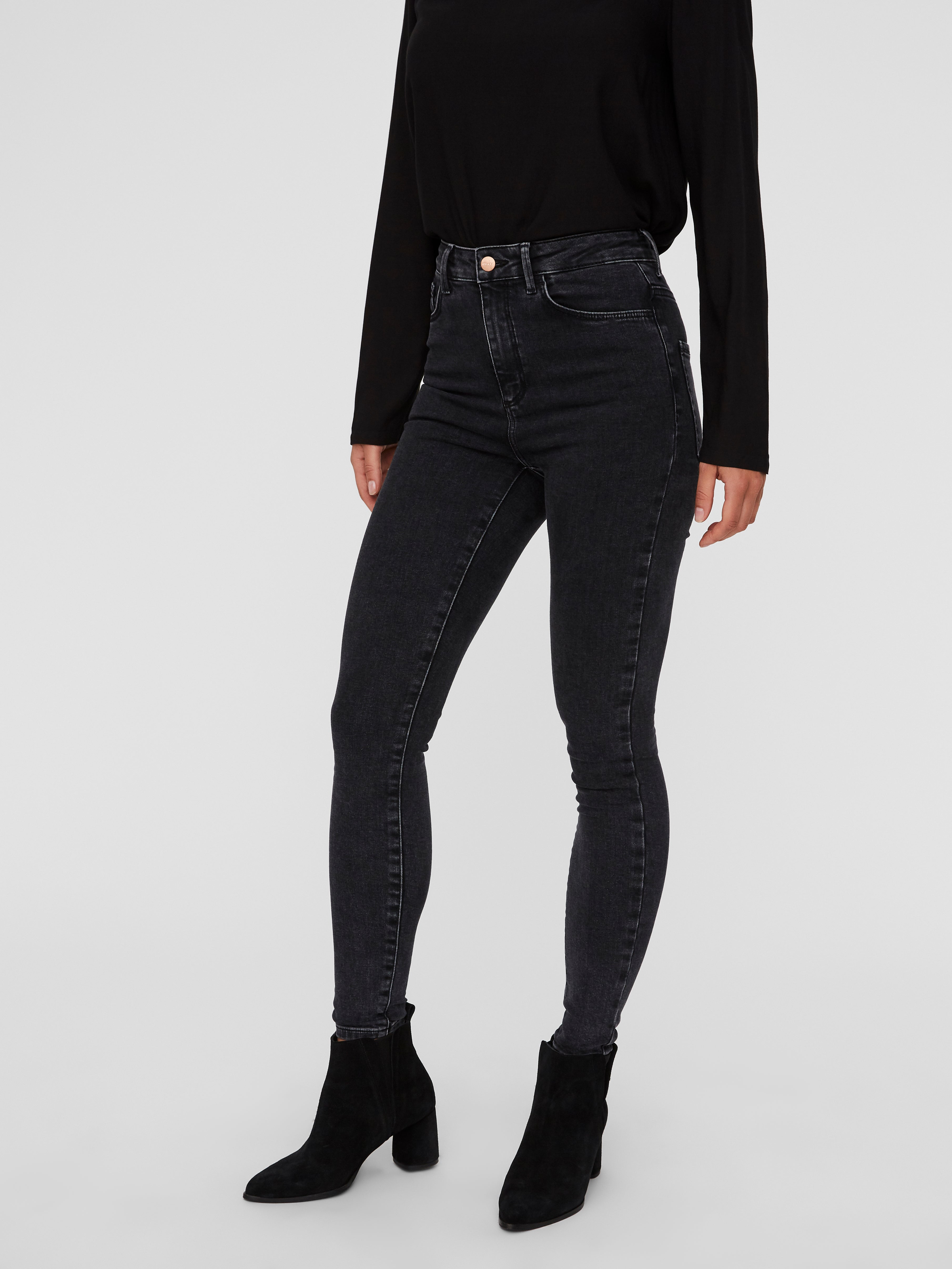 VERO MODA Skinny Jeans Für Damen – Hohe Taille, Aus Bio-Baumwolle & Recycelter Baumwolle, Slim Fit