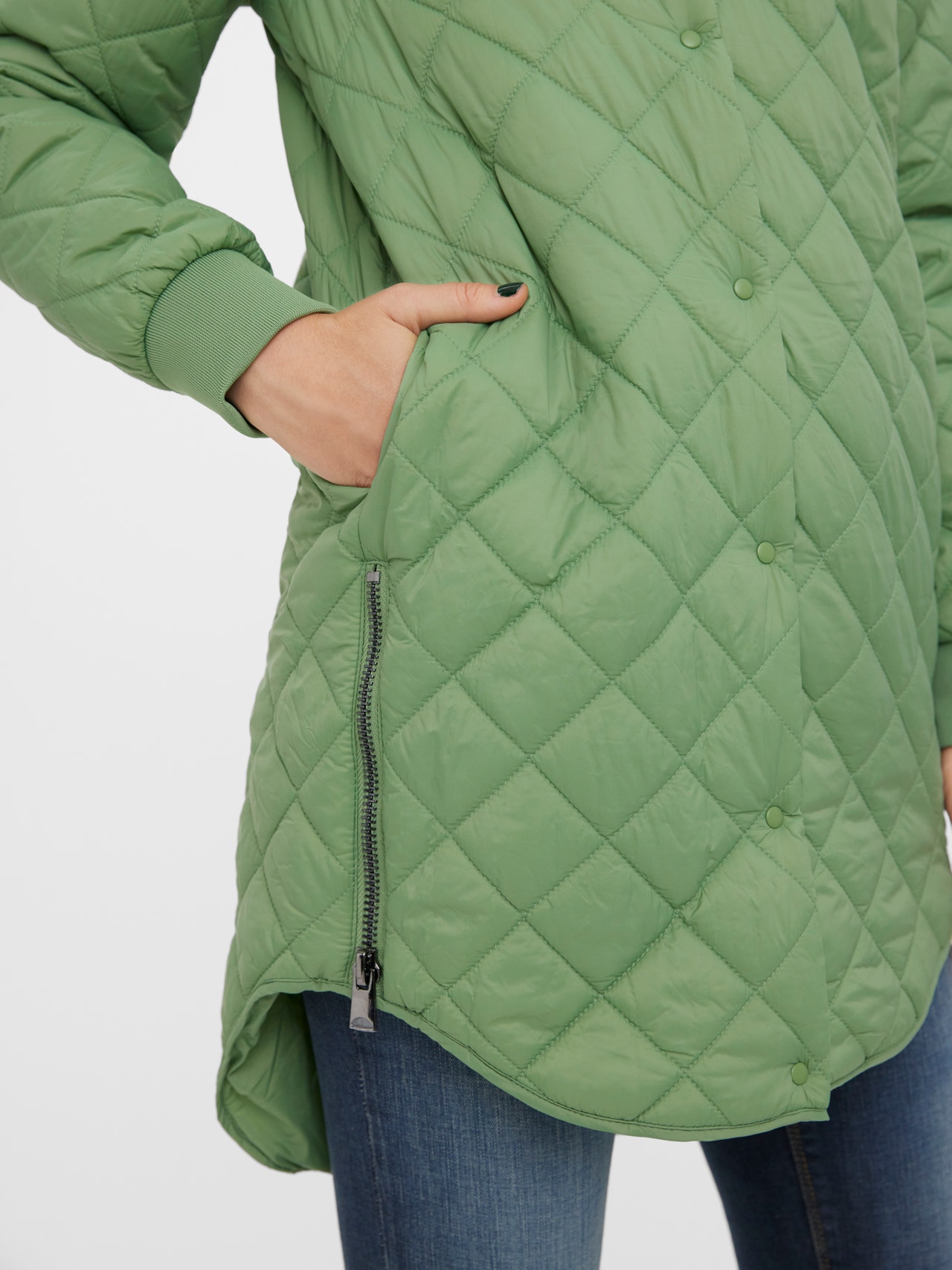 Quiltet jakke Lysegrøn | Vero