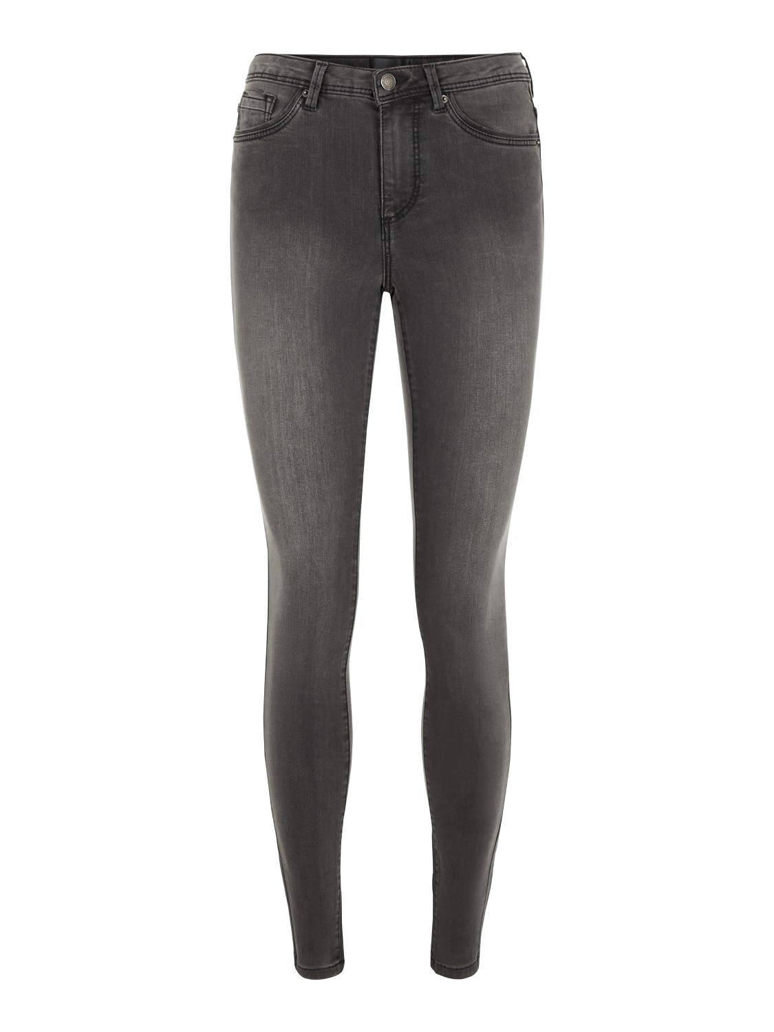 Vero Moda VMTANYA Middels høyt snitt Skinny Fit Jeans -Dark Grey Denim - 10225234
