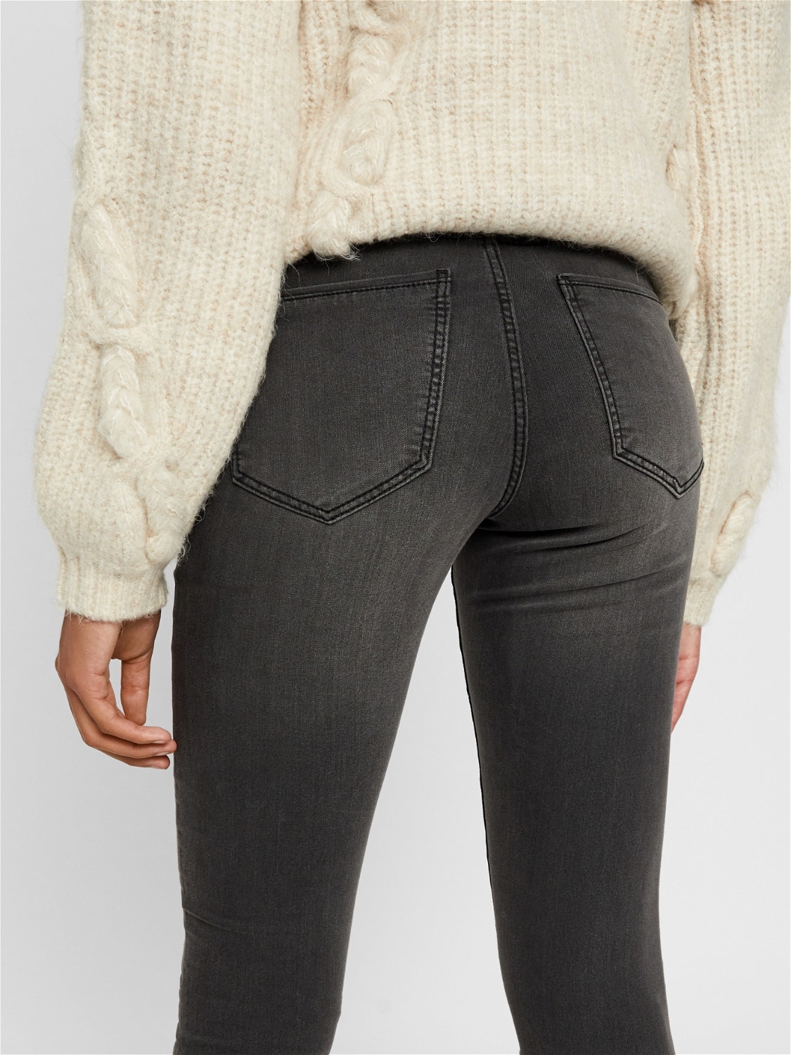 Vero Moda VMTANYA Taille moyenne Skinny Fit Jeans -Dark Grey Denim - 10225234