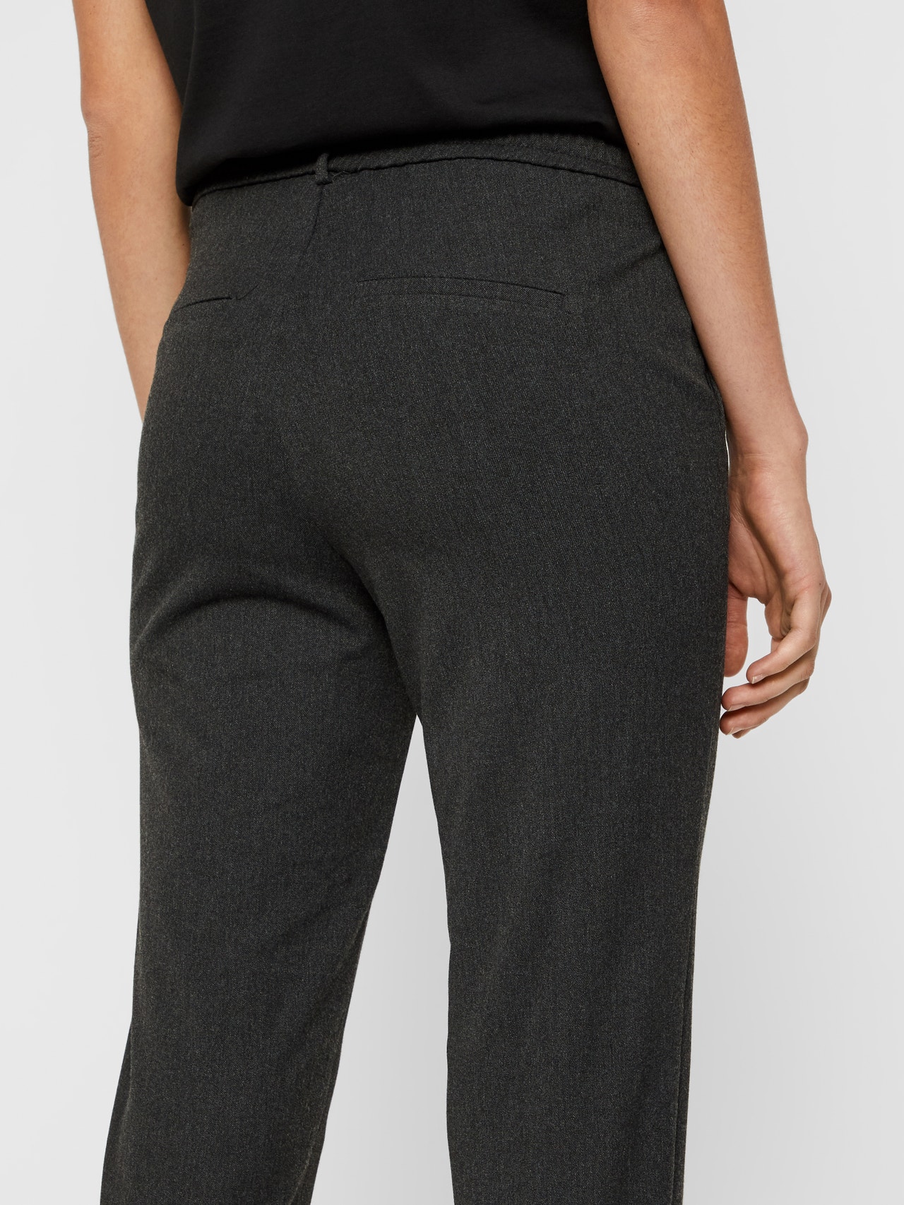 Vero Moda VMMAYA Mid waist Trousers -Dark Grey Melange - 10225280