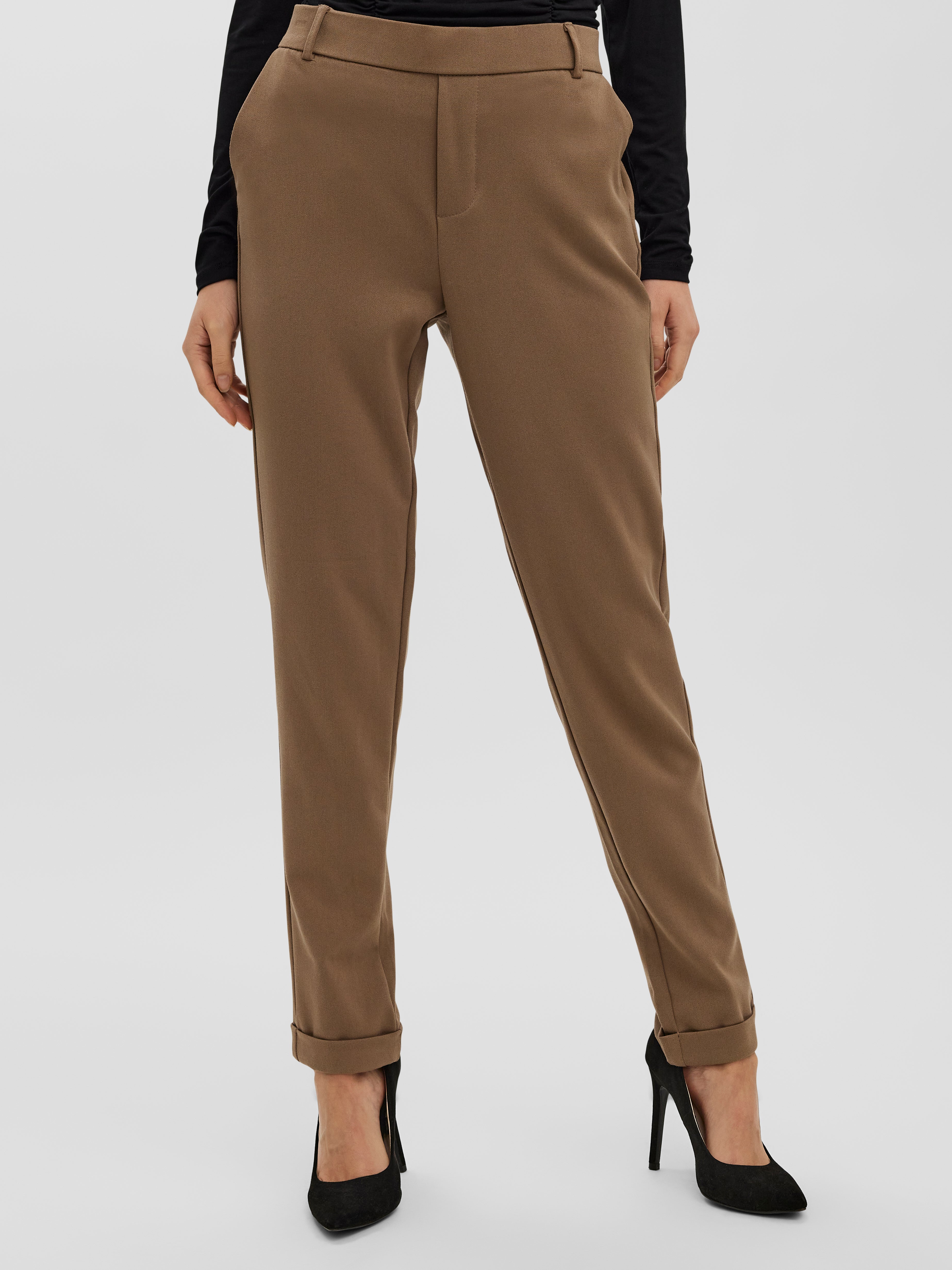 Womens Clothing Trousers Slacks and Chinos Harem pants Blumarine Tan Faux-leather Trousers in Brown 