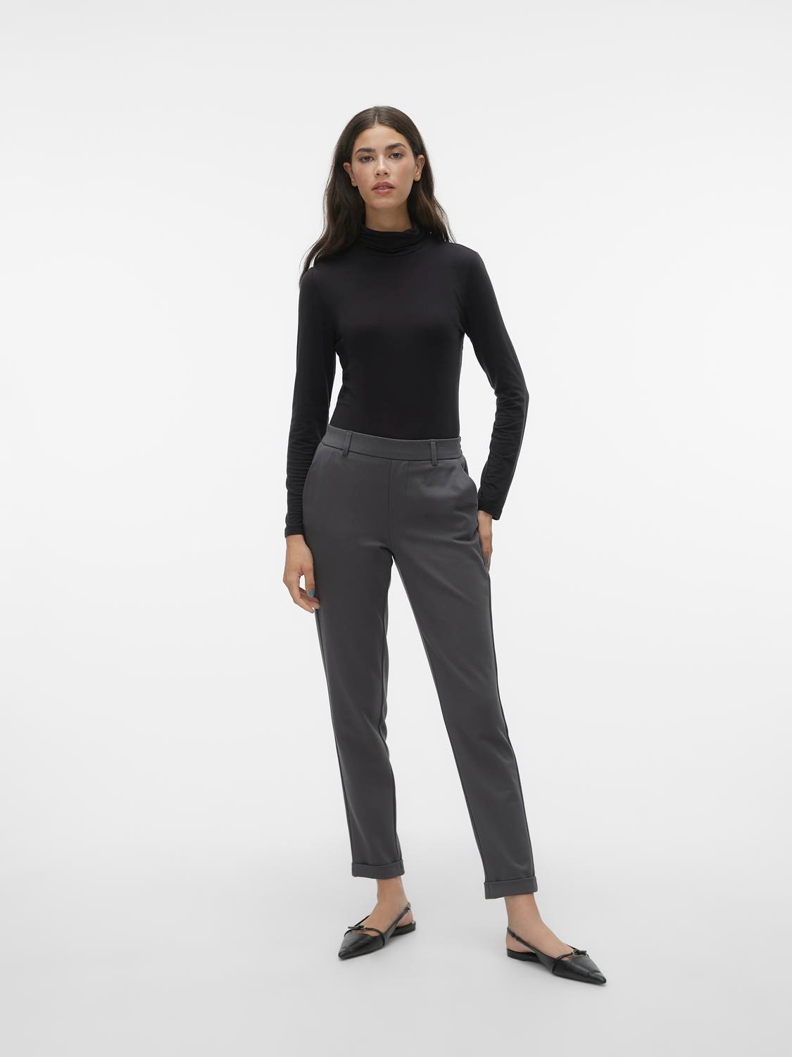 Vero Moda VMMAYA Mid waist Broek -Grey Pinstripe - 10225280