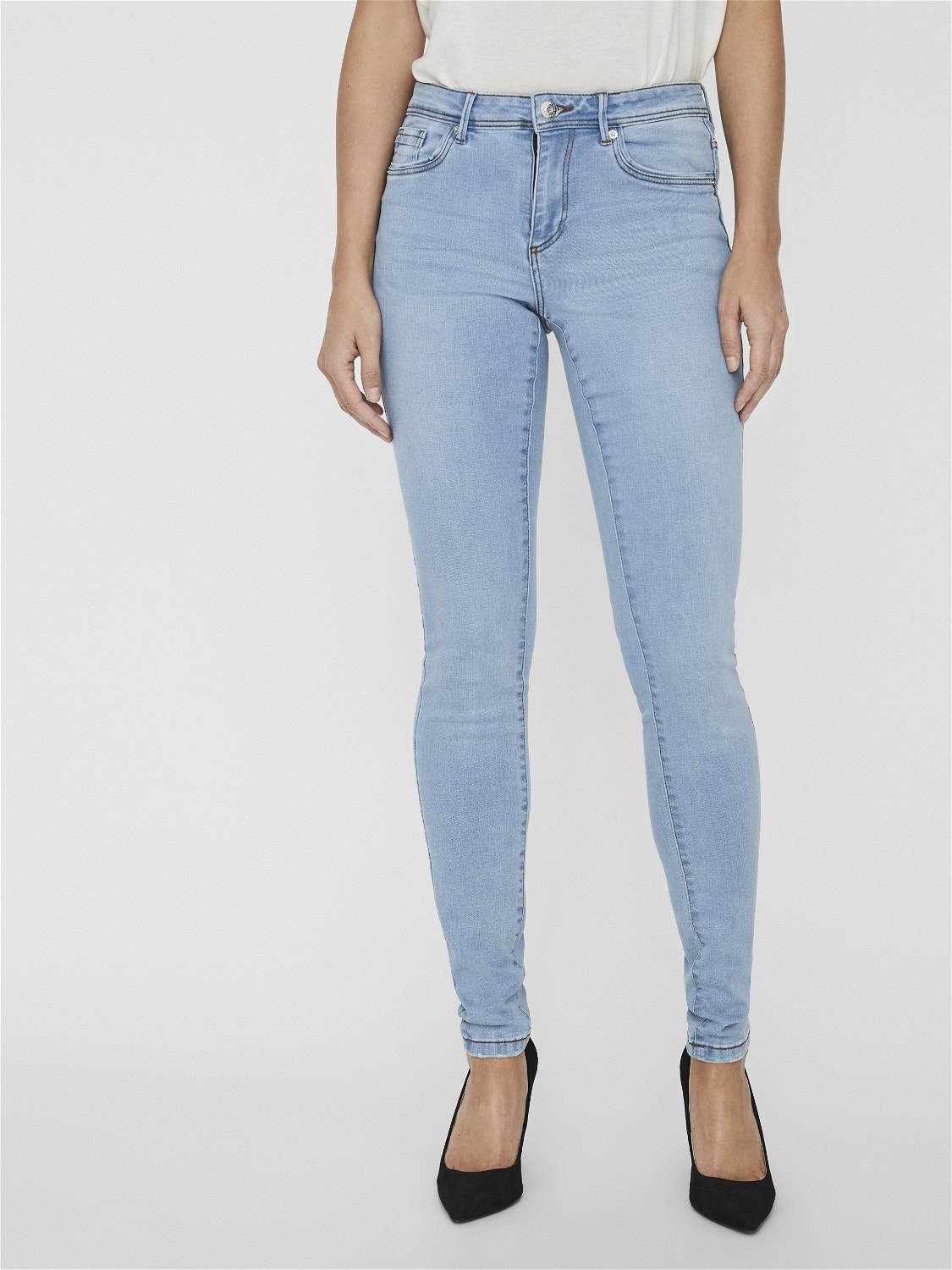 Vero Moda VMTANYA Taille moyenne Skinny Fit Jeans -Light Blue Denim - 10225465