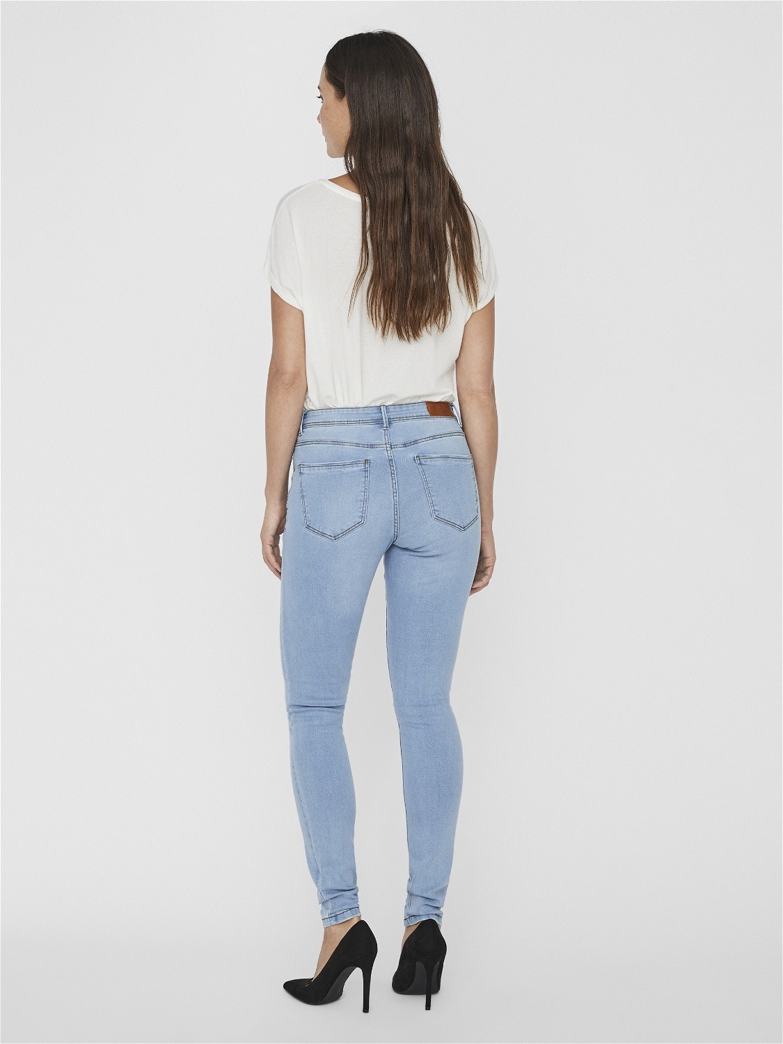 Vero Moda VMTANYA Middels høyt snitt Skinny Fit Jeans -Light Blue Denim - 10225465