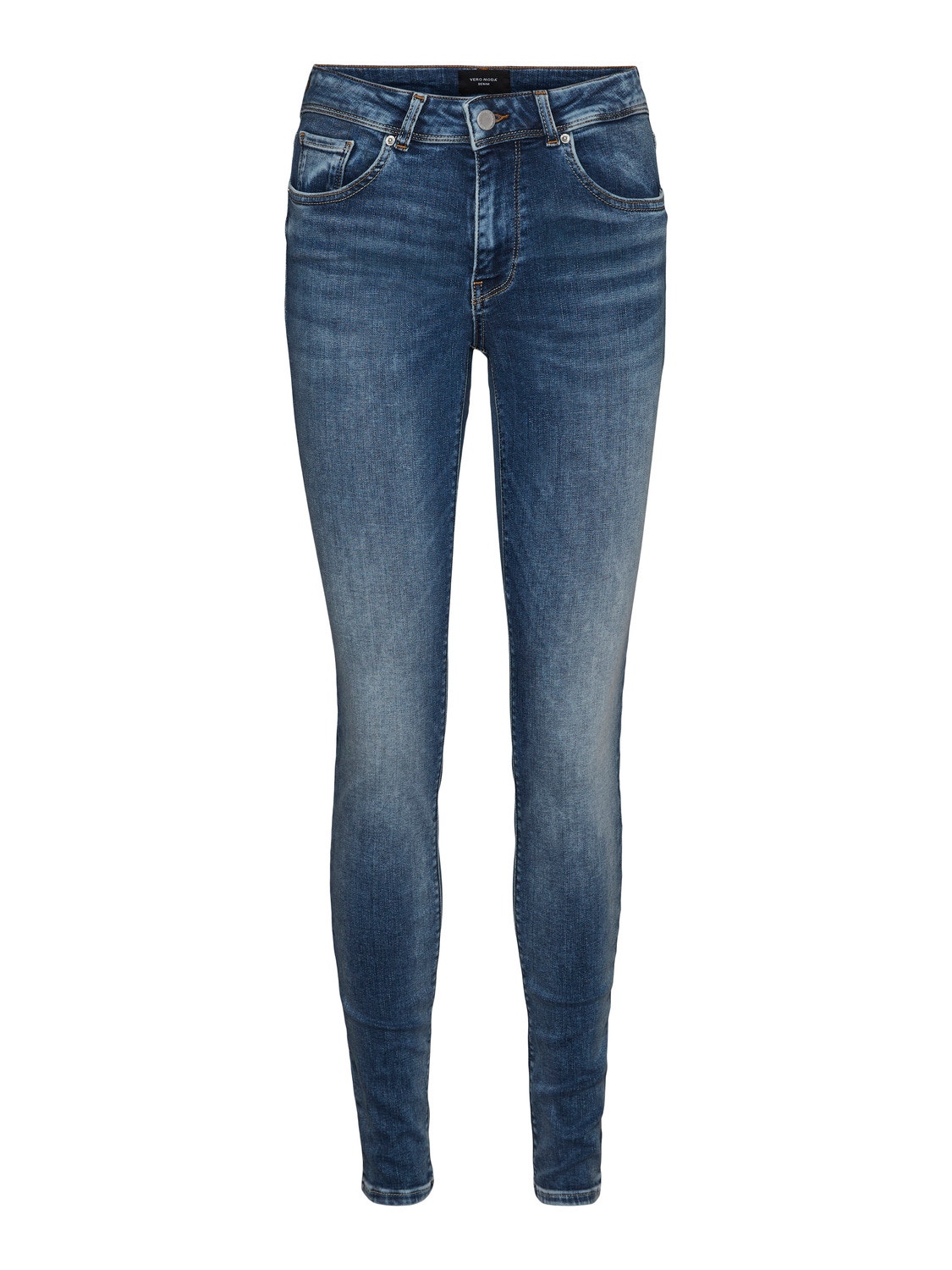 Vero Moda VMLUX Medelhög midja Slim Fit Jeans -Medium Blue Denim - 10226464