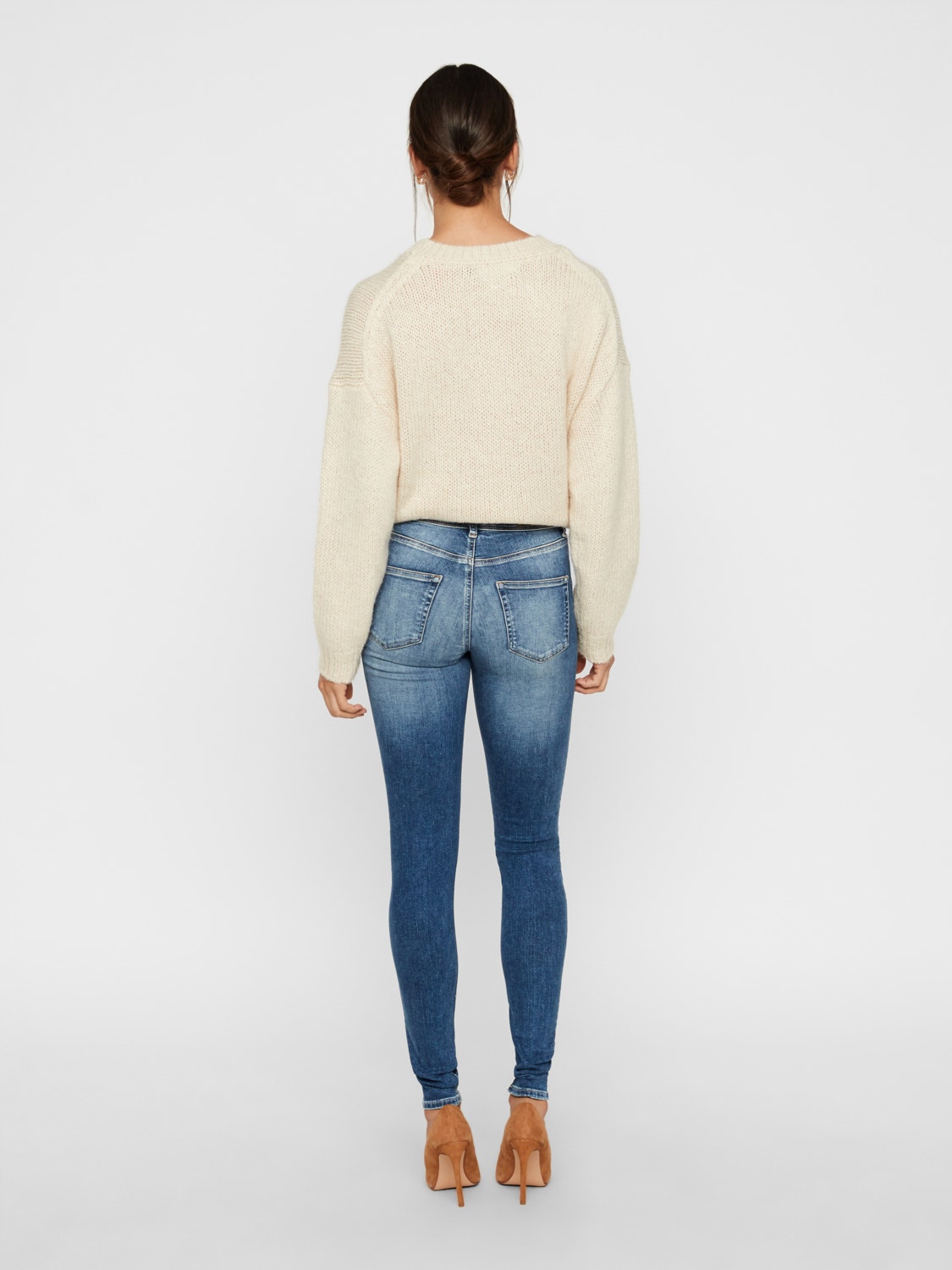 Vero Moda VMLUX Taille moyenne Slim Fit Jeans -Medium Blue Denim - 10226464