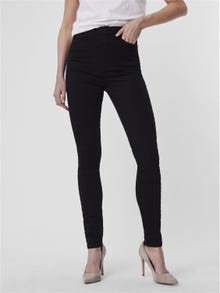 Vero Moda VMSANDRA Superhög midja Skinny Fit Jeans -Black - 10227355