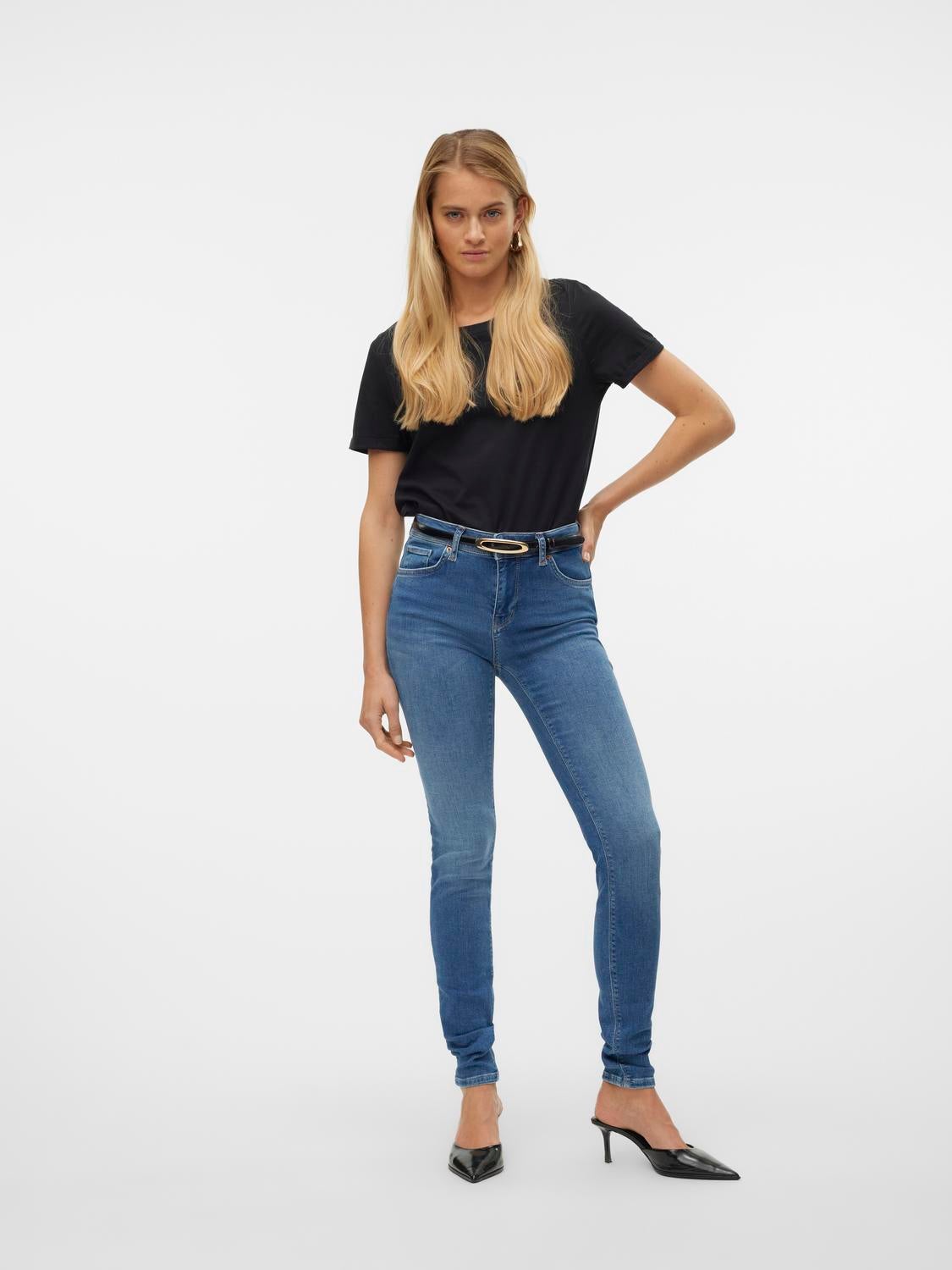 VMLUX Mid rise Slim Fit Jeans