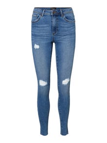Vero Moda VMTANYA Middels høyt snitt Skinny Fit Jeans -Medium Blue Denim - 10228784
