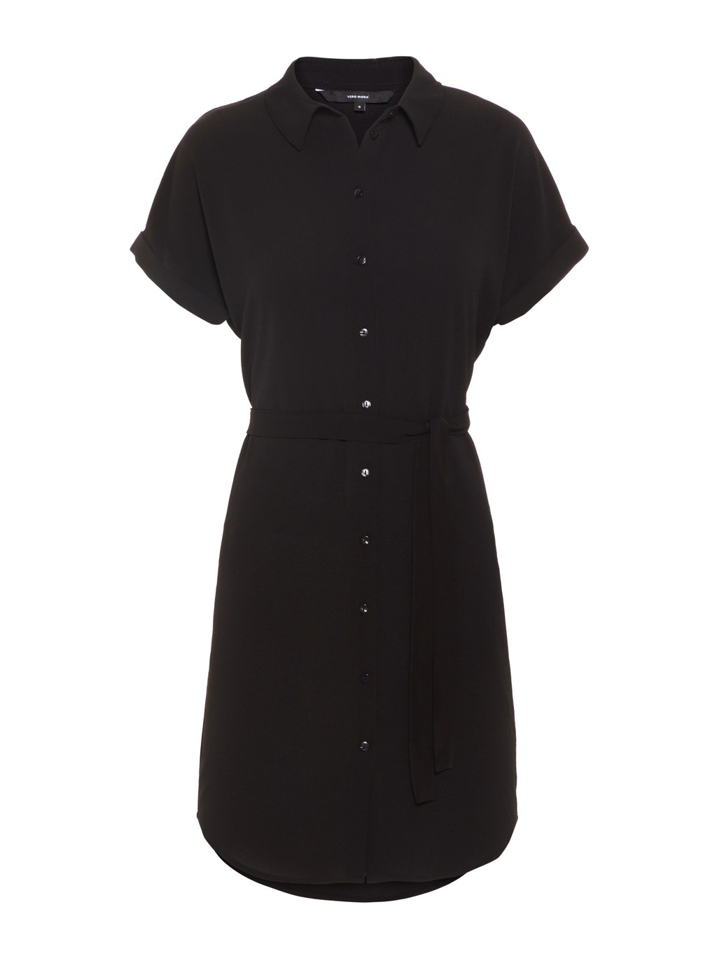 Vestido corto Corte regular Cuello de camisa | Black | Vero Moda® Vestido corto Corte regular Cuello de camisa | Black | Vero Moda®