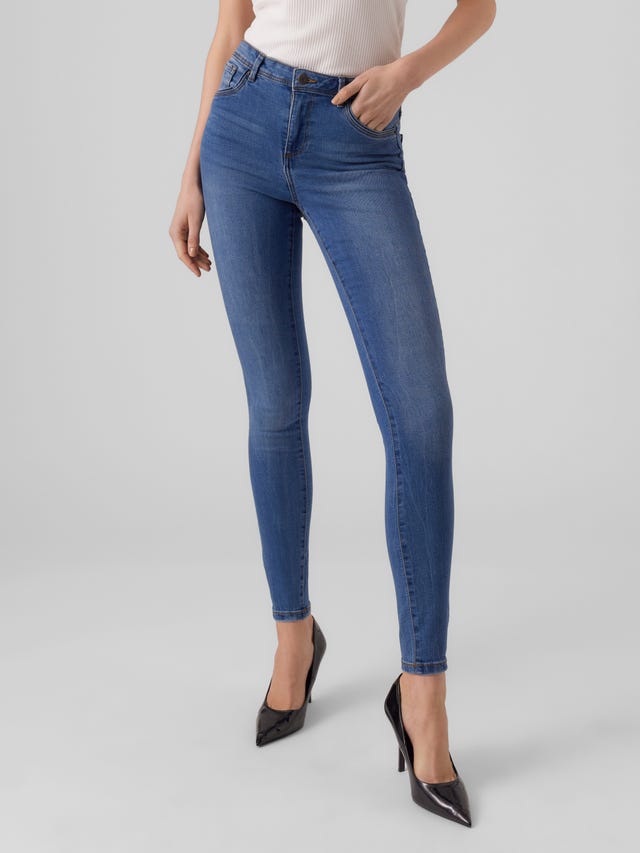 Vero Moda VMTANYA Middels høyt snitt Skinny Fit Jeans - 10231616
