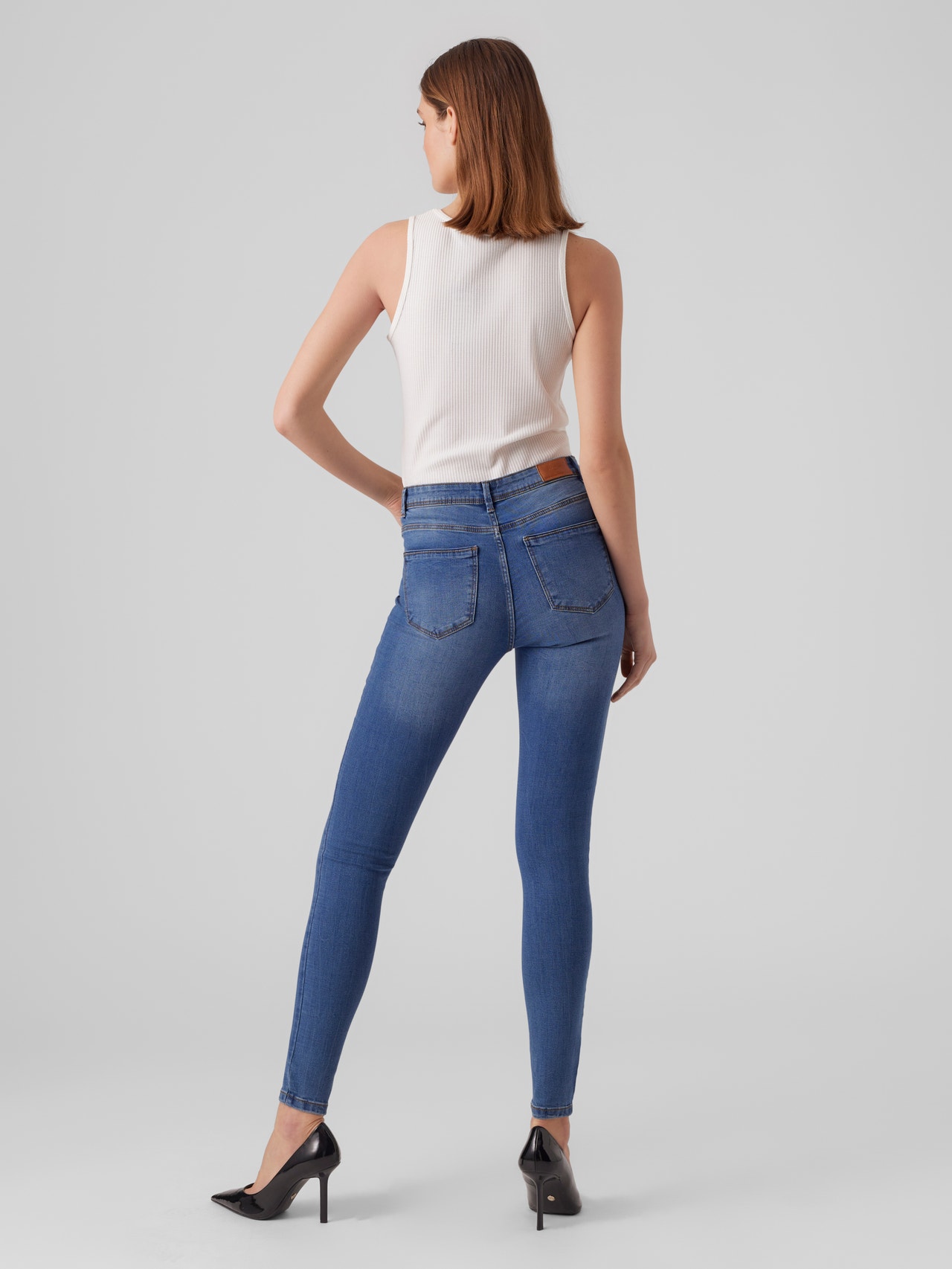Vero Moda VMTANYA Krój skinny Jeans -Medium Blue Denim - 10231616