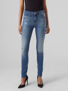 Vero Moda VMLUX Średni stan Krój slim Jeans -Medium Blue Denim - 10231785