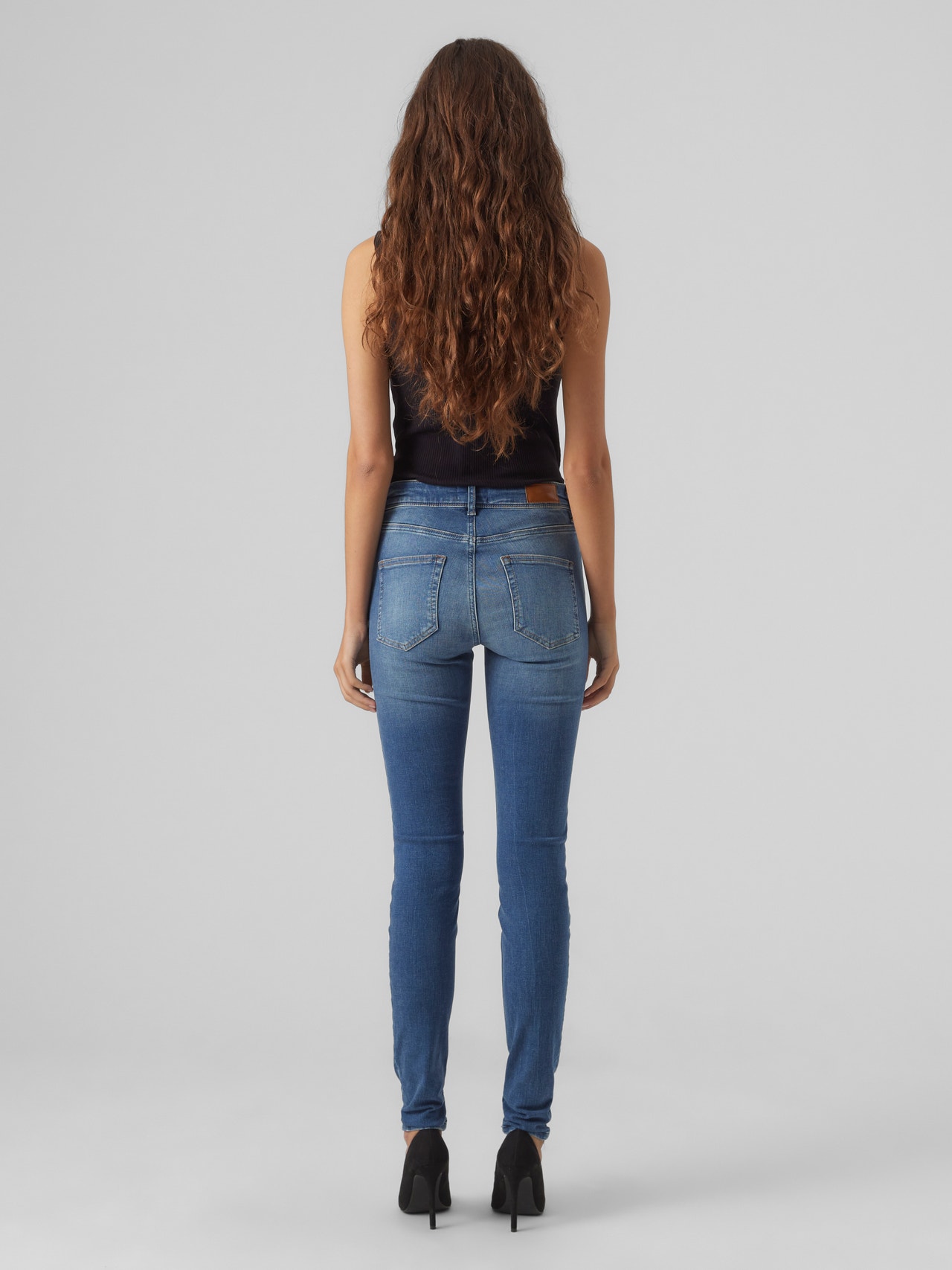Vero Moda VMLUX Middels høyt snitt Slim Fit Jeans -Medium Blue Denim - 10231785