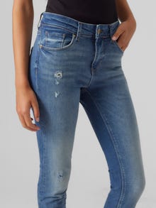 Vero Moda VMLUX Middels høyt snitt Slim Fit Jeans -Medium Blue Denim - 10231785