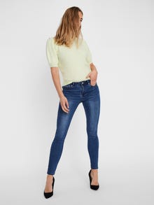 Vero Moda VMTANYA Mid Rise Skinny Fit Jeans -Dark Blue Denim - 10231957