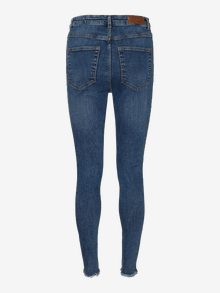 Vero Moda VMLOA Høyt snitt Skinny Fit Jeans -Medium Blue Denim - 10233042