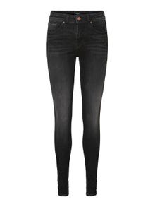 Vero Moda VMLUX Medelhög midja Slim Fit Jeans -Black - 10233055