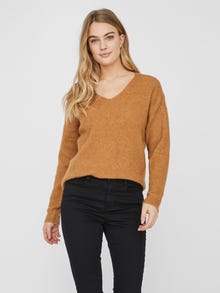 Vero Moda VMCREWLEFILE Pullover -Tobacco Brown - 10233357