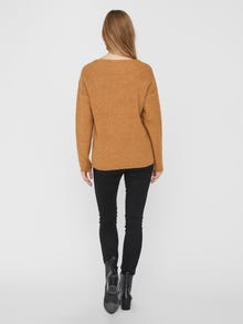 Vero Moda VMCREWLEFILE Pullover -Tobacco Brown - 10233357
