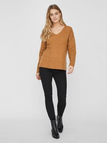 Vero Moda VMCREWLEFILE Pullover -Tobacco Brown - 10233357