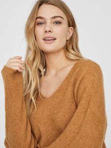 Vero Moda VMCREWLEFILE Pullover -Tobacco Brown - 10233357