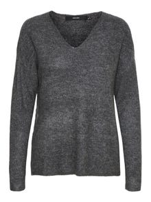 Vero Moda VMCREWLEFILE Sweter -Medium Grey Melange - 10233357