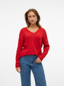 Vero Moda VMCREWLEFILE Pullover -Salsa - 10233357