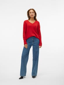 Vero Moda VMCREWLEFILE Pullover -Salsa - 10233357