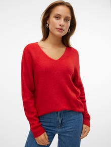 Vero Moda VMCREWLEFILE Pullover -Salsa - 10233357