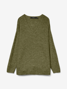 Vero Moda VMCREWLEFILE Sweter -Capulet Olive - 10233357