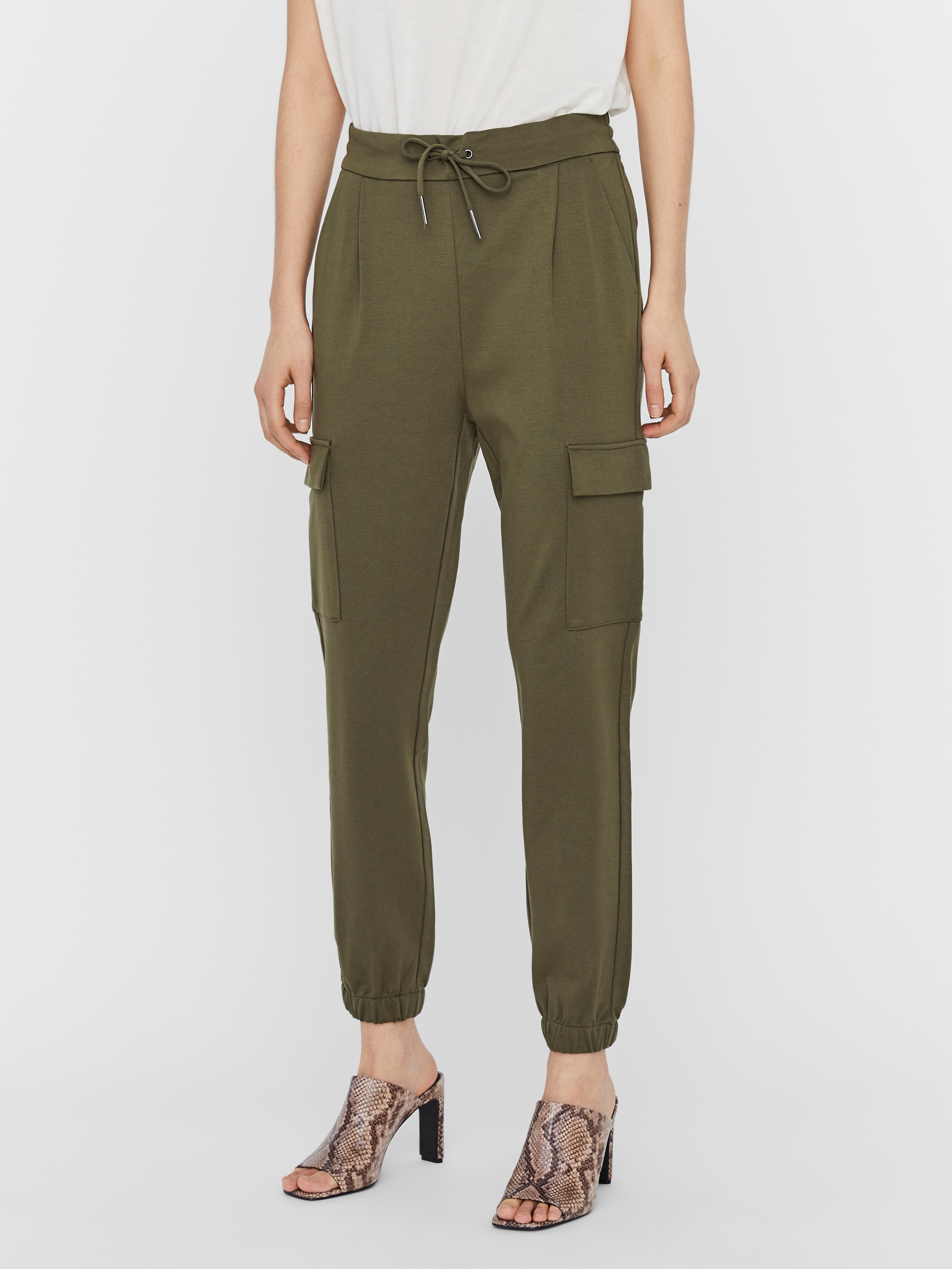 Trousers | waist Vero Green Dark Mid | Moda® VMEVA