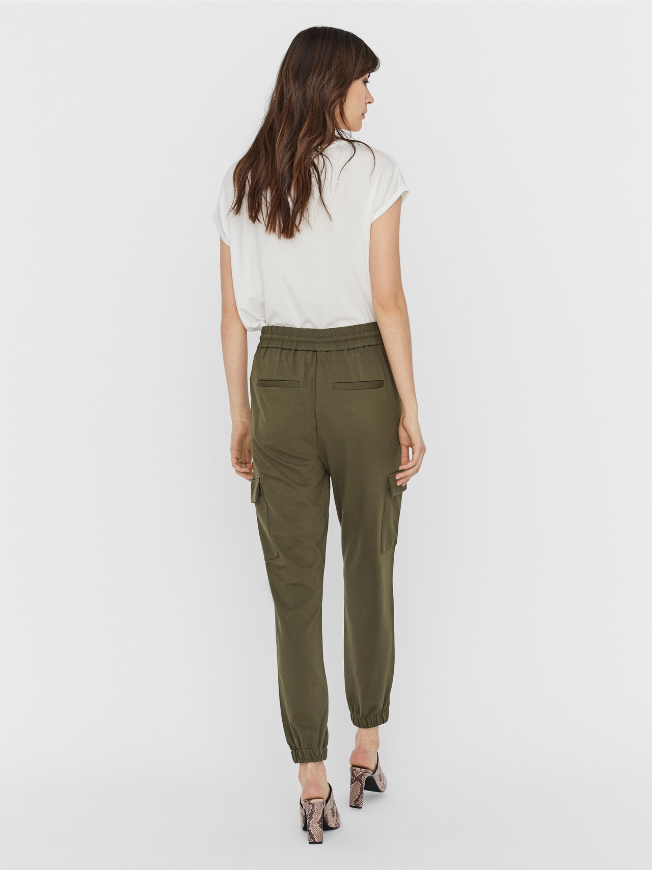 Vero Moda VMEVA Mid waist Trousers -Ivy Green - 10235025