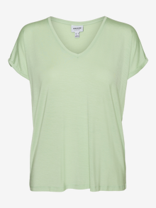 Vero Moda Tavapärane lõige V-kaelus T-särk -Pastel Green - 10235286