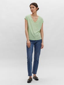Vero Moda Tavapärane lõige V-kaelus T-särk -Pastel Green - 10235286