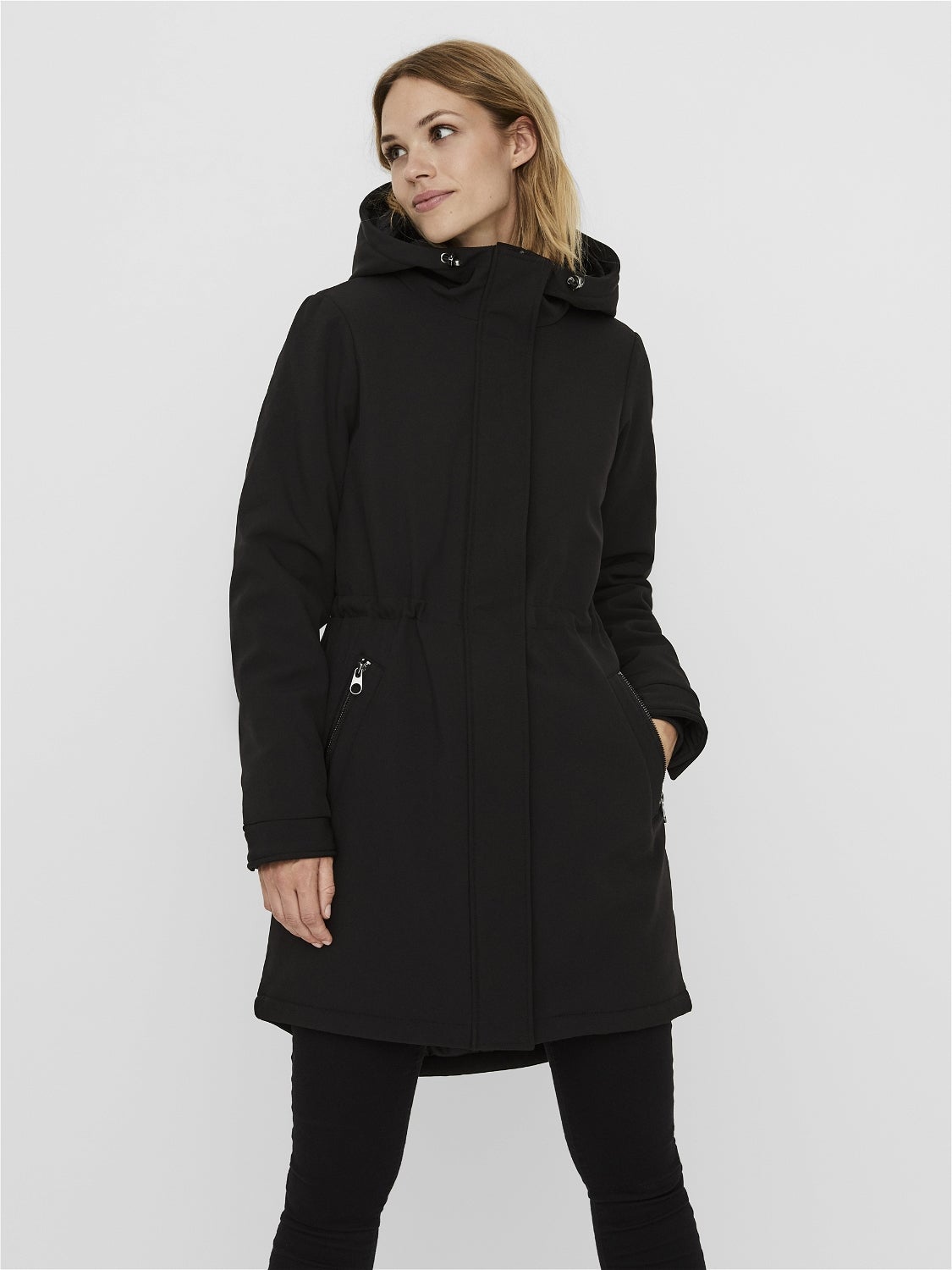 black woolen overcoat