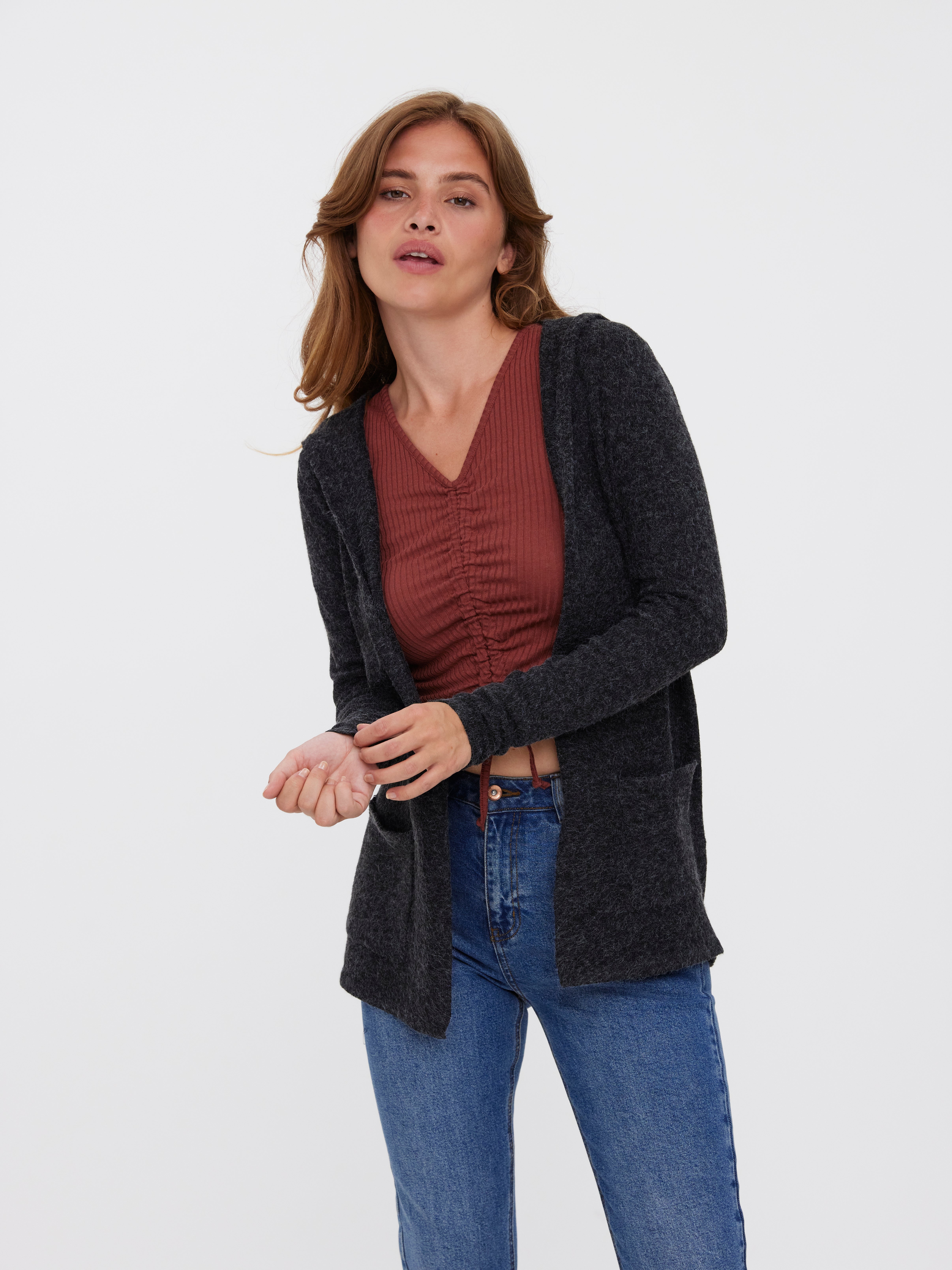 Cardigan VERO MODA VMBOOM - Maille Légère, Manches Longues - 32% Polyester, 53% Polyester Recyclé, élasthanne