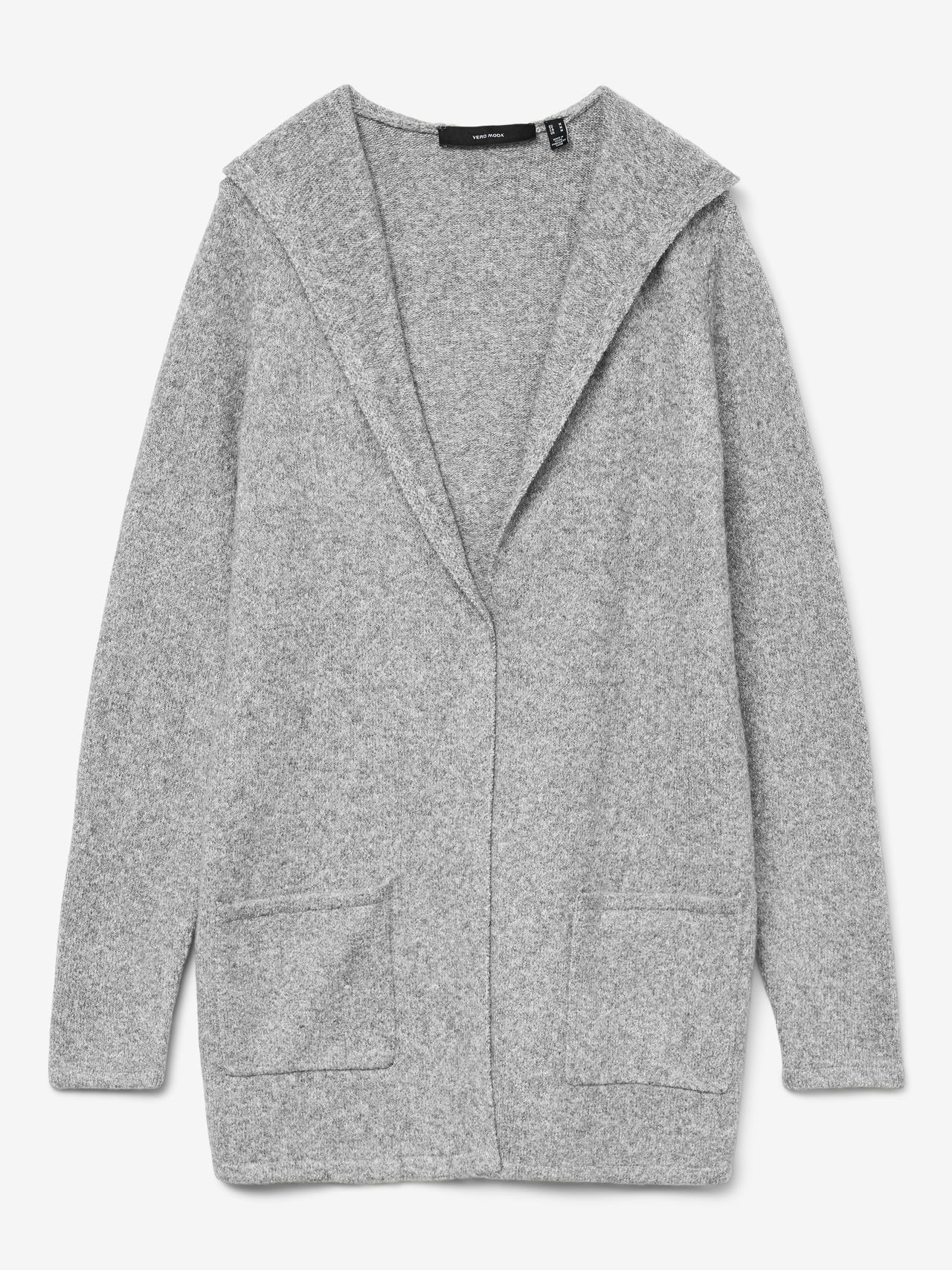 Vero Moda Tavapärane lõige Kapuuts Kootud kardigan -Light Grey Melange - 10235948