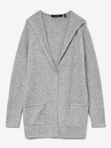 Vero Moda Tavapärane lõige Kapuuts Kootud kardigan -Light Grey Melange - 10235948