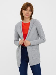 Vero Moda Tavapärane lõige Kapuuts Kootud kardigan -Light Grey Melange - 10235948