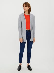 Vero Moda Tavapärane lõige Kapuuts Kootud kardigan -Light Grey Melange - 10235948