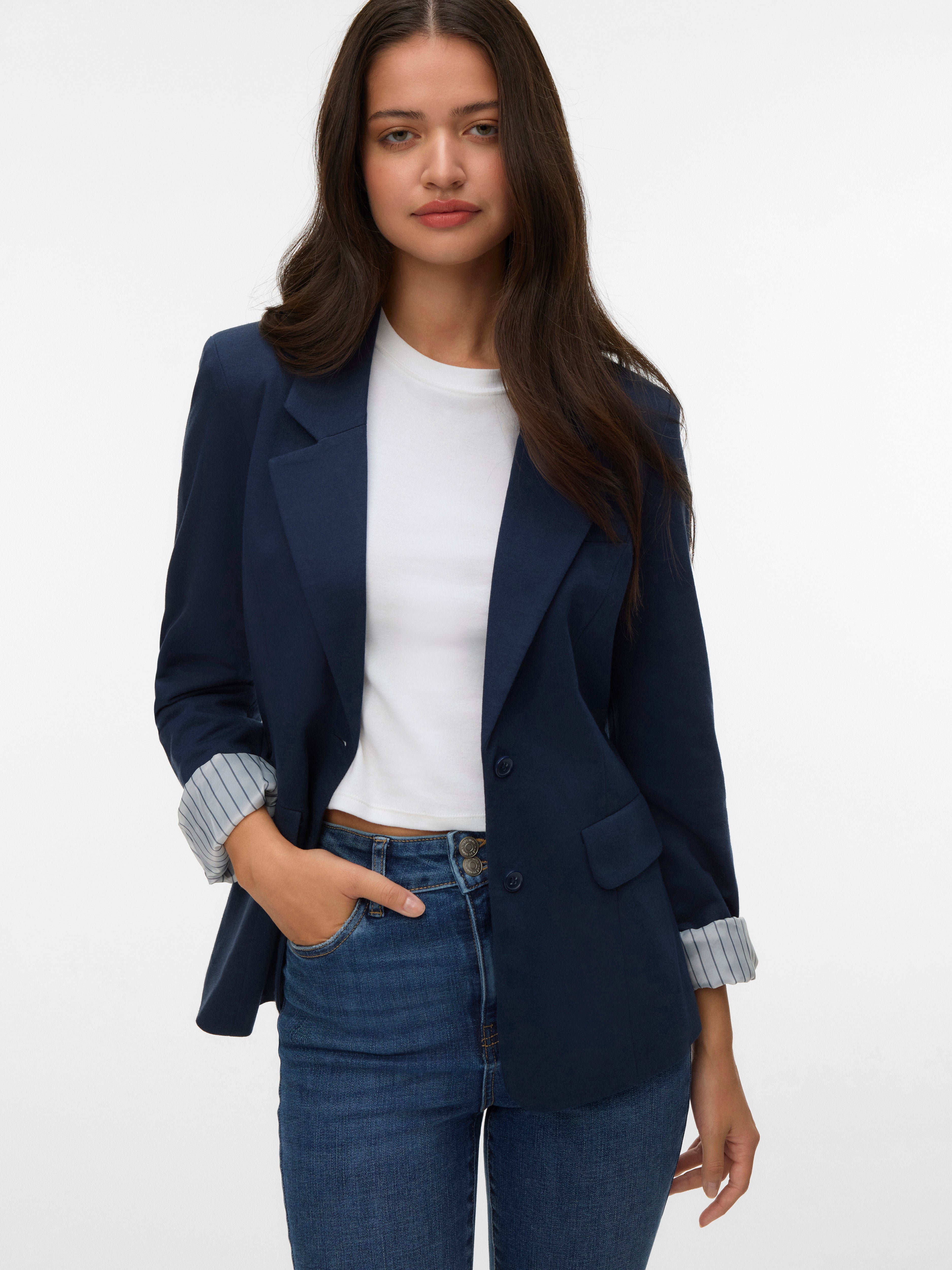 Vrouwen Kantoorpak Jas Losse Blazer Lange Mouw Formele Vrouwen Kantoorpak Jas Losse Blazer Lange Mouw Formele