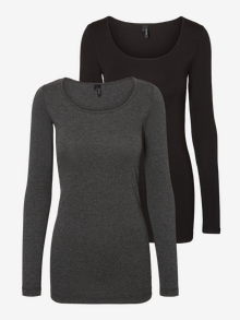 Vero Moda VMMAXI 2-Pack T-Shirt -Dark Grey Melange - 10236178