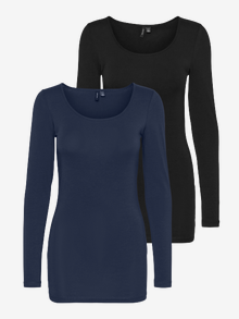 Vero Moda VMMAXI 2-Pack T-shirts -Black Iris - 10236178
