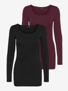Vero Moda VMMAXI 2-Pack T-shirts -Winetasting - 10236178