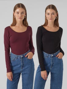 Vero Moda VMMAXI 2-Pack T-shirts -Winetasting - 10236178