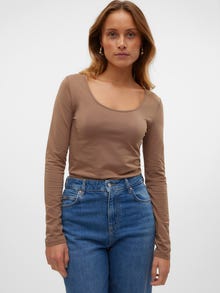 Vero Moda VMMAXI 2-Pack T-shirt -Brown Lentil - 10236178