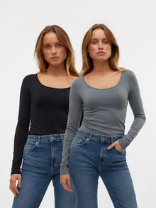 Vero Moda VMMAXI 2-Pack T-shirts -Stormy Weather - 10236178