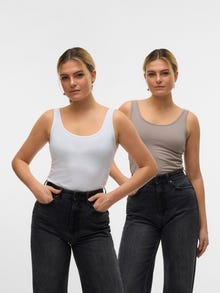 Vero Moda VMMAXI 2-Pack Débardeurs -Moon Rock - 10236181